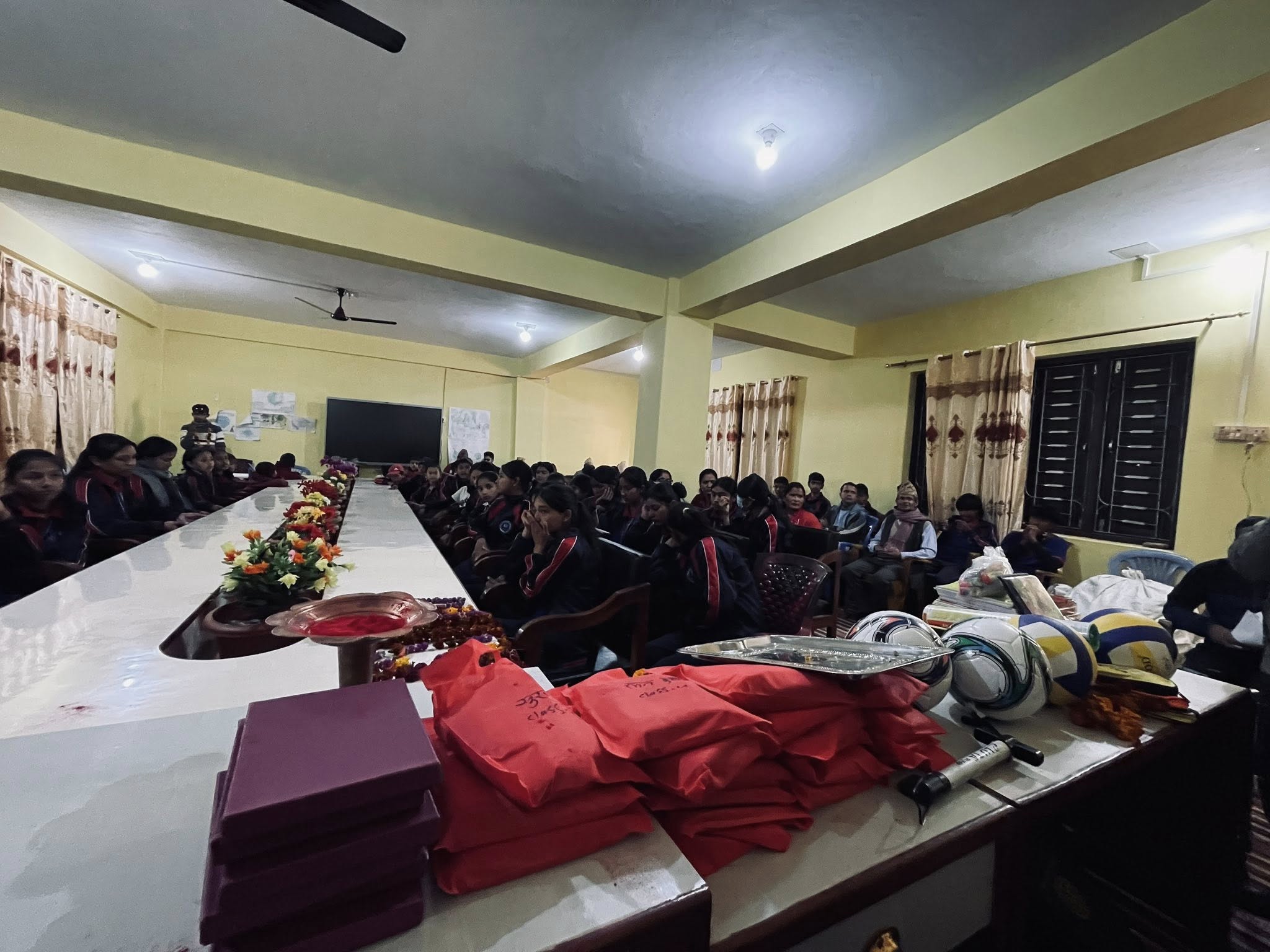 School bag (Bhaga Bokne Jhola),  uniforms, sports materials distribution