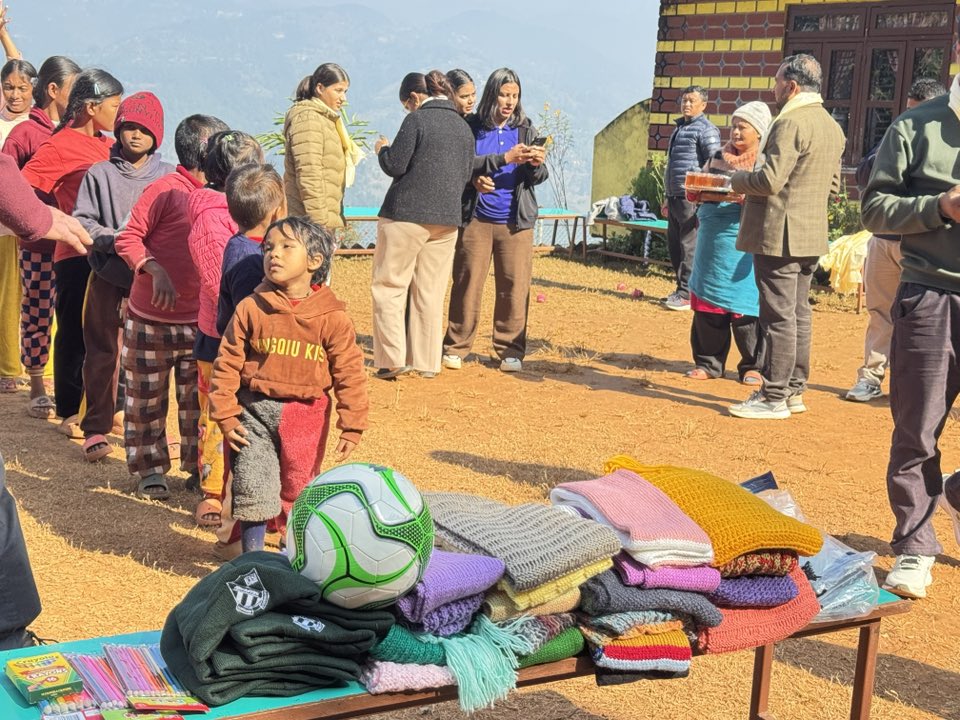 Cricket materials, warm clothes, and stationery items were handed over to Swabalambi Basic School