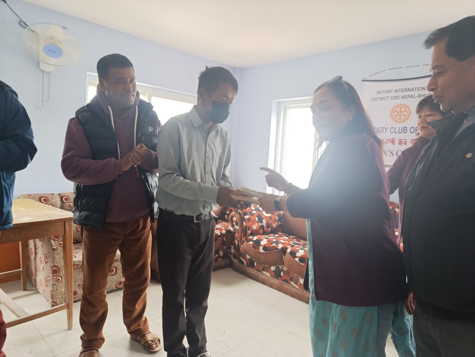 Finacial support and food item distribution
